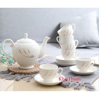 Bộ ấm chén Camellia phong cách hiện đại (Mẫu BTT191)