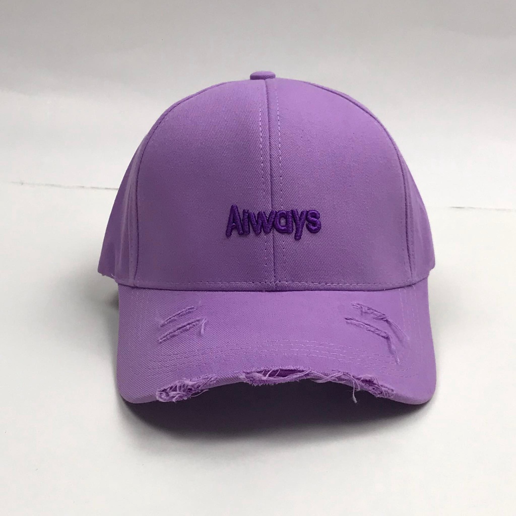 Mũ lưỡi trai thêu chữ Always Nón kết kiểu rách tua rua chất kaki thời trang form unisex nam nữ K17