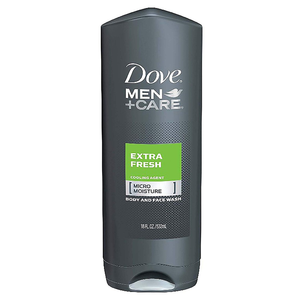 Gel tắm & rửa mặt 2 trong 1 cho nam Dove Men+Care Body and Face Wash Extra Fresh 532ml (Mỹ)