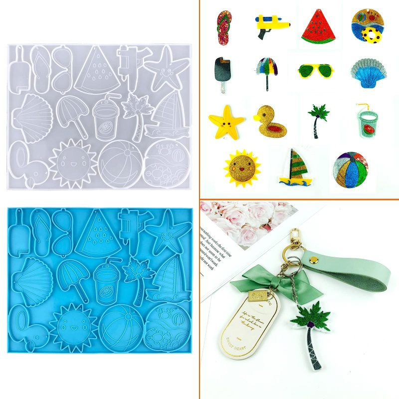 Sa Khuôn Silicone Làm Móc Khóa Epoxy Resin DIY