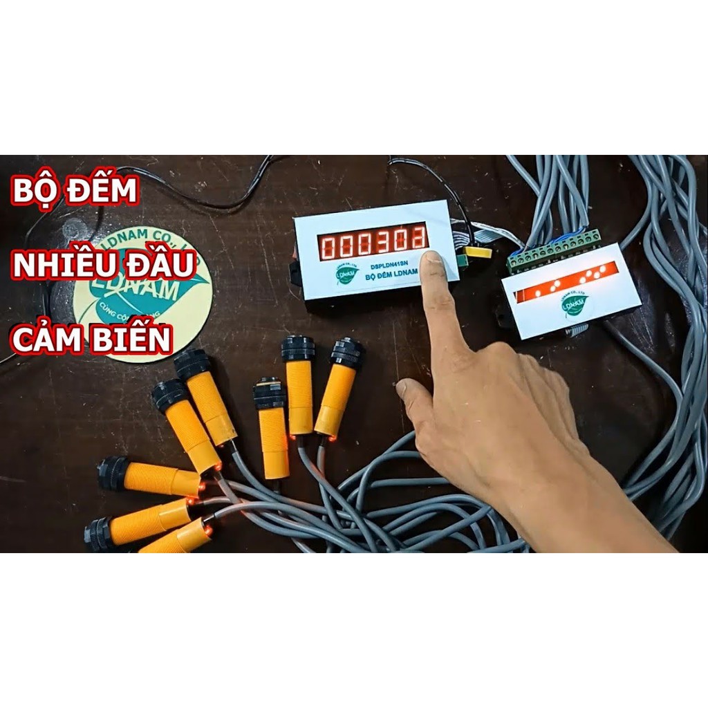 Bộ đếm sản phẩm 6 số nhỏ 0102 với 8 đầu ngõ vào cảm biến LDNam