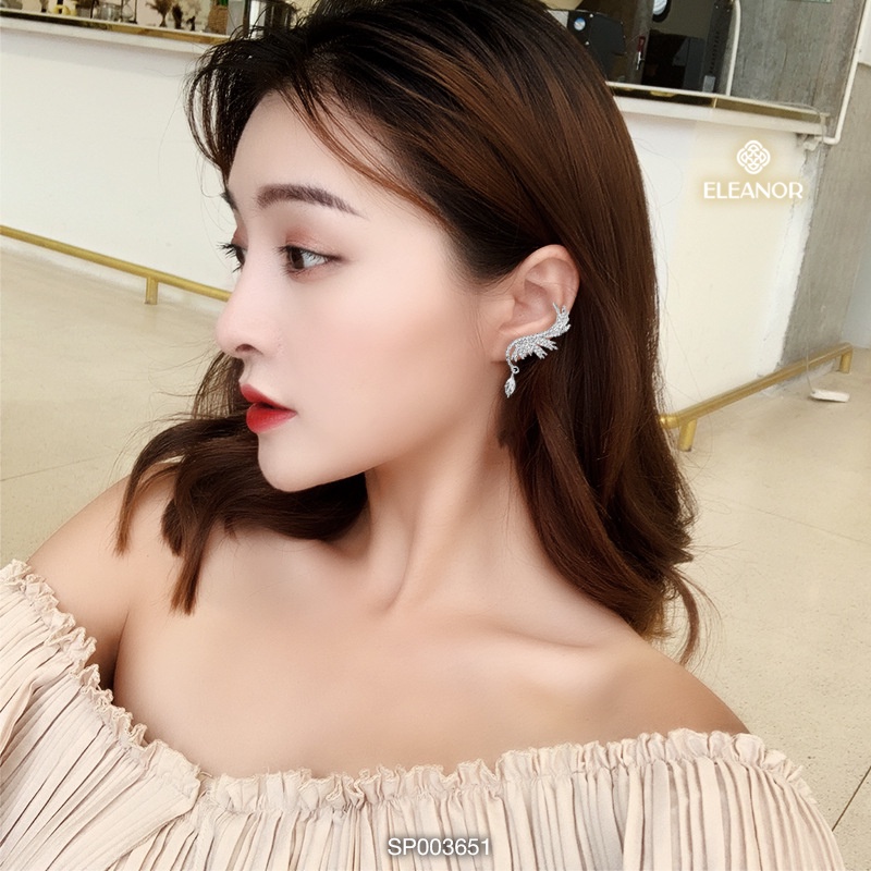 Bông tai nữ Eleanor Accessories đính đá hình cánh chim phụ kiện trang sang chảnh sành điệu