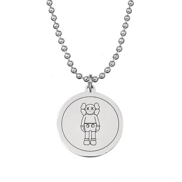 Vòng Cổ Mặt Tròn In Hình Snoopy Dễ Thương Cho Cặp Đôi