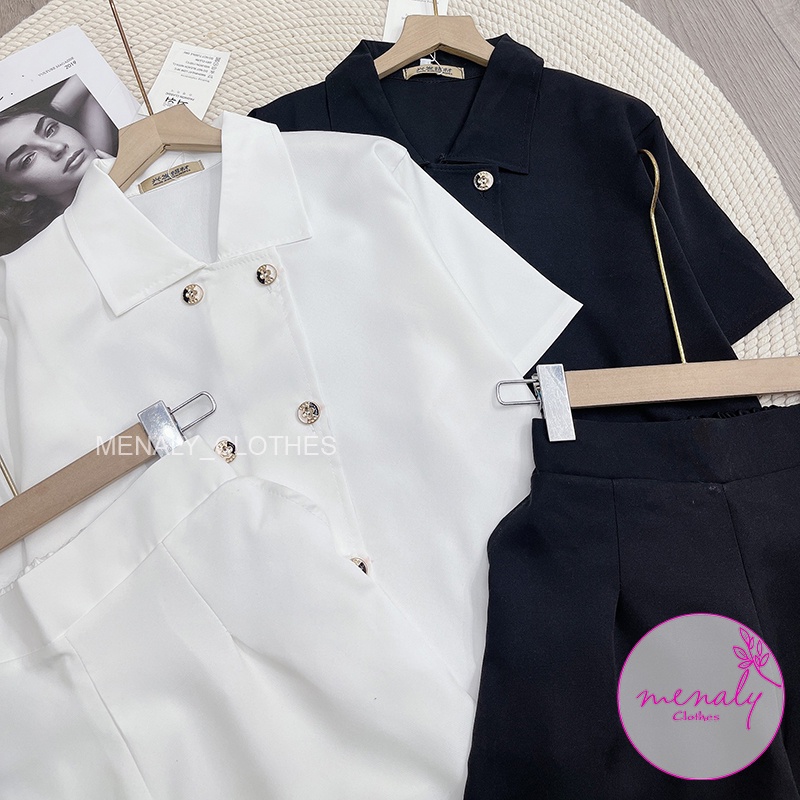 Set áo blazer nữ dáng rộng cộc tay quần short cạp cao SE029, mẫu set bộ vest blazer 2 chi tiết trẻ trung năng động