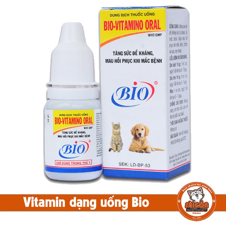 [CẬN DATE][CHÍNH HÃNG] Bio- Vitamino Oral dạng uống cho chó mèo