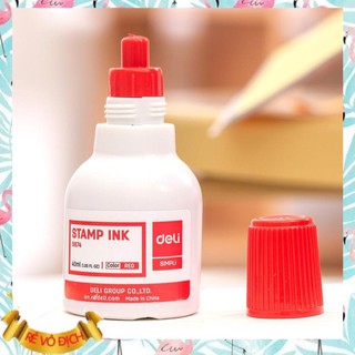 Mực dấu 40ml Deli, Đỏ - E9874