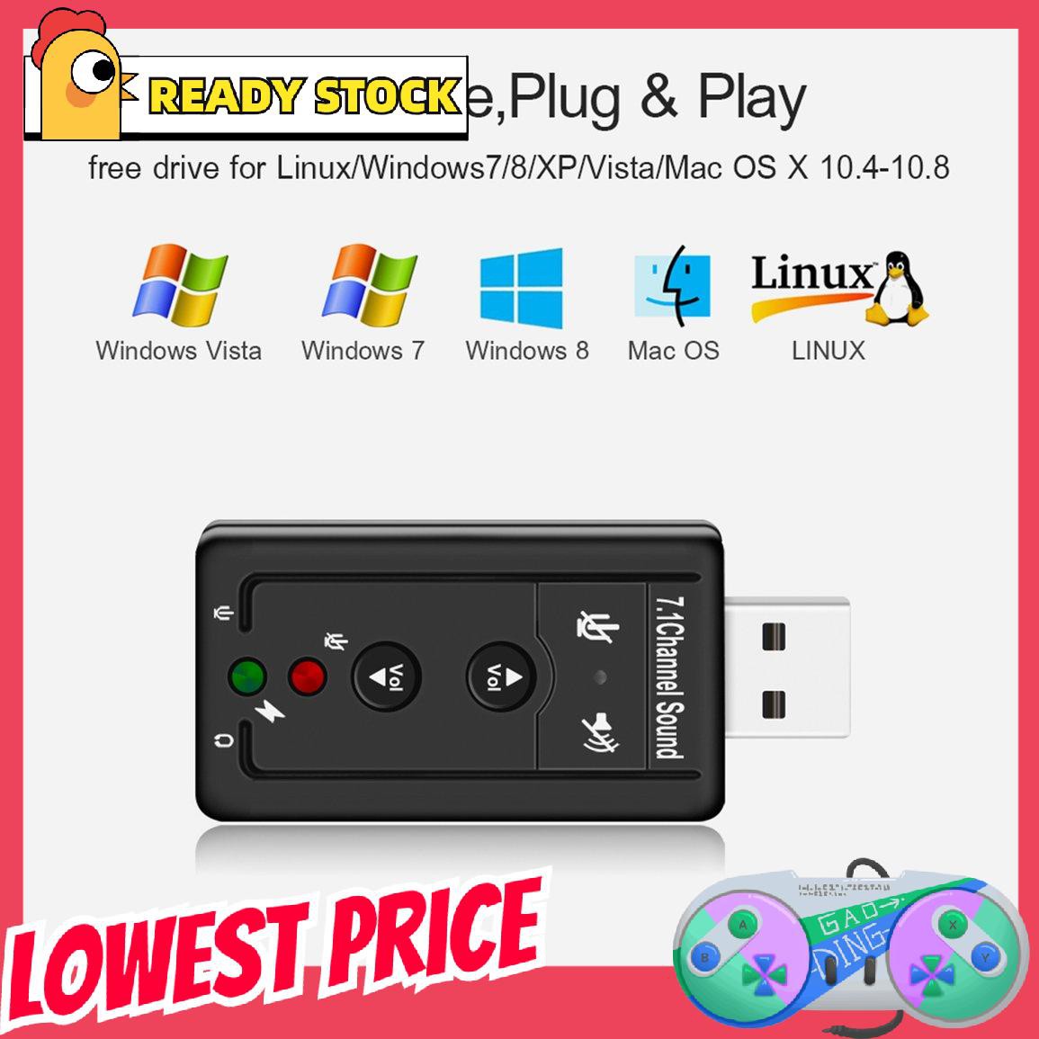 Usb 2.0 Âm Thanh 7.1ch Mini Có Nút Điều Khiển | BigBuy360 - bigbuy360.vn