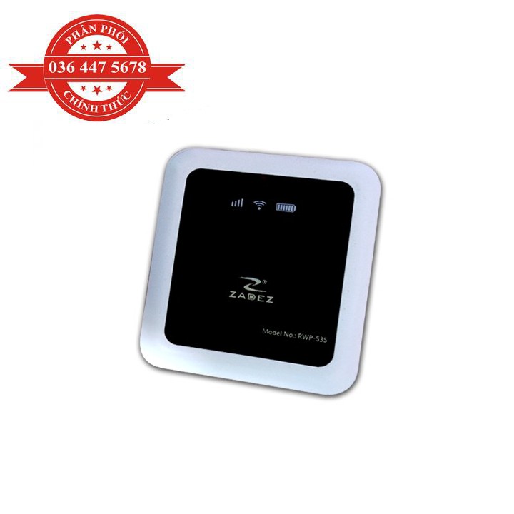 phát wifi di động bằng sim 4G Zadez 4G WIFI Router PowerBank RWP-535