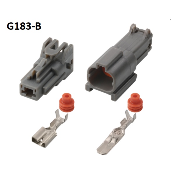 G183-Giắc cắm dây nịt 1 lỗ màu xám 6.3mm