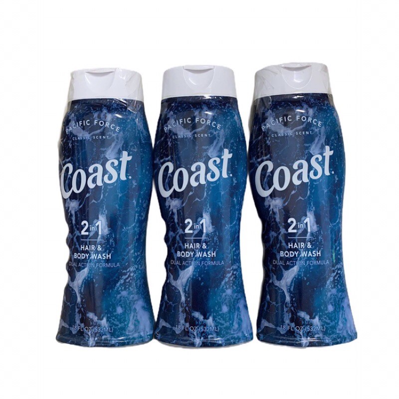 Sữa tắm gội nam Coast 2in1 532ml