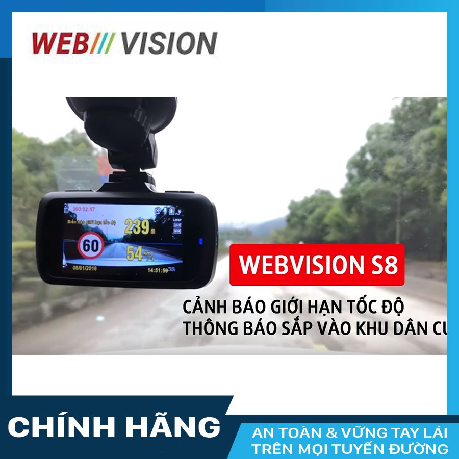 Camera hành trình Webvision S8 + thẻ nhớ 64GB - hàng chính hãng