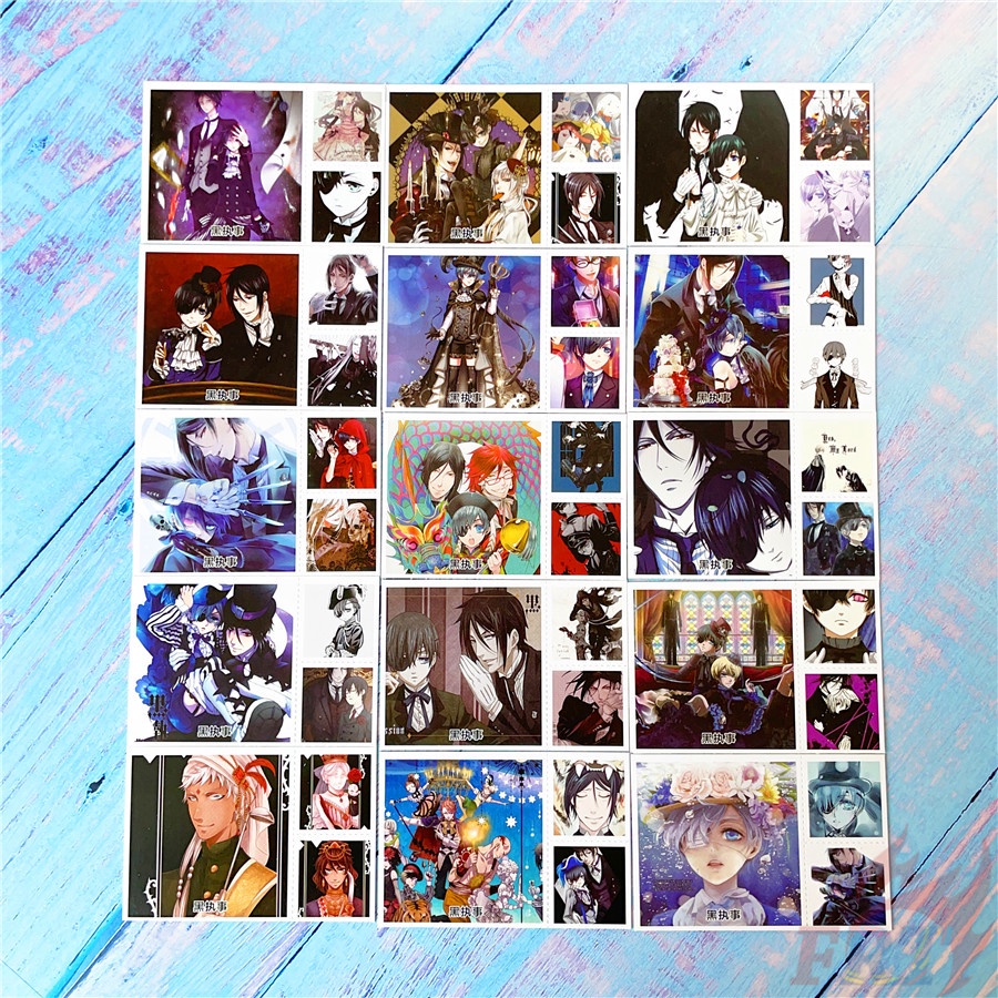 ❤ Set 90 Tấm Ảnh Lomo Hình Nhân Vật Anime Black Butler Mini ❤ Set 30 Tấm Bưu Thiếp Mini 6.2×6.2cm + 60 Tấm Lomo 3×3.1cm