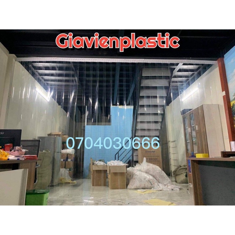 Rèm Nhựa PVC bản rộng 200mm xếp lớp 50mm làm theo kích thước khách hàng