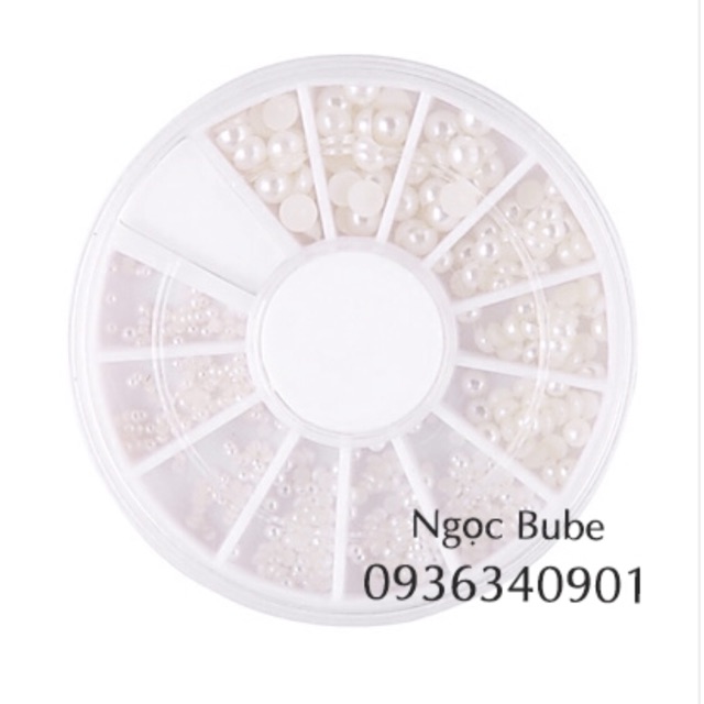 Khay hạt trang trí nail hình tròn 12 ô - SALE ĐỒ NAIL