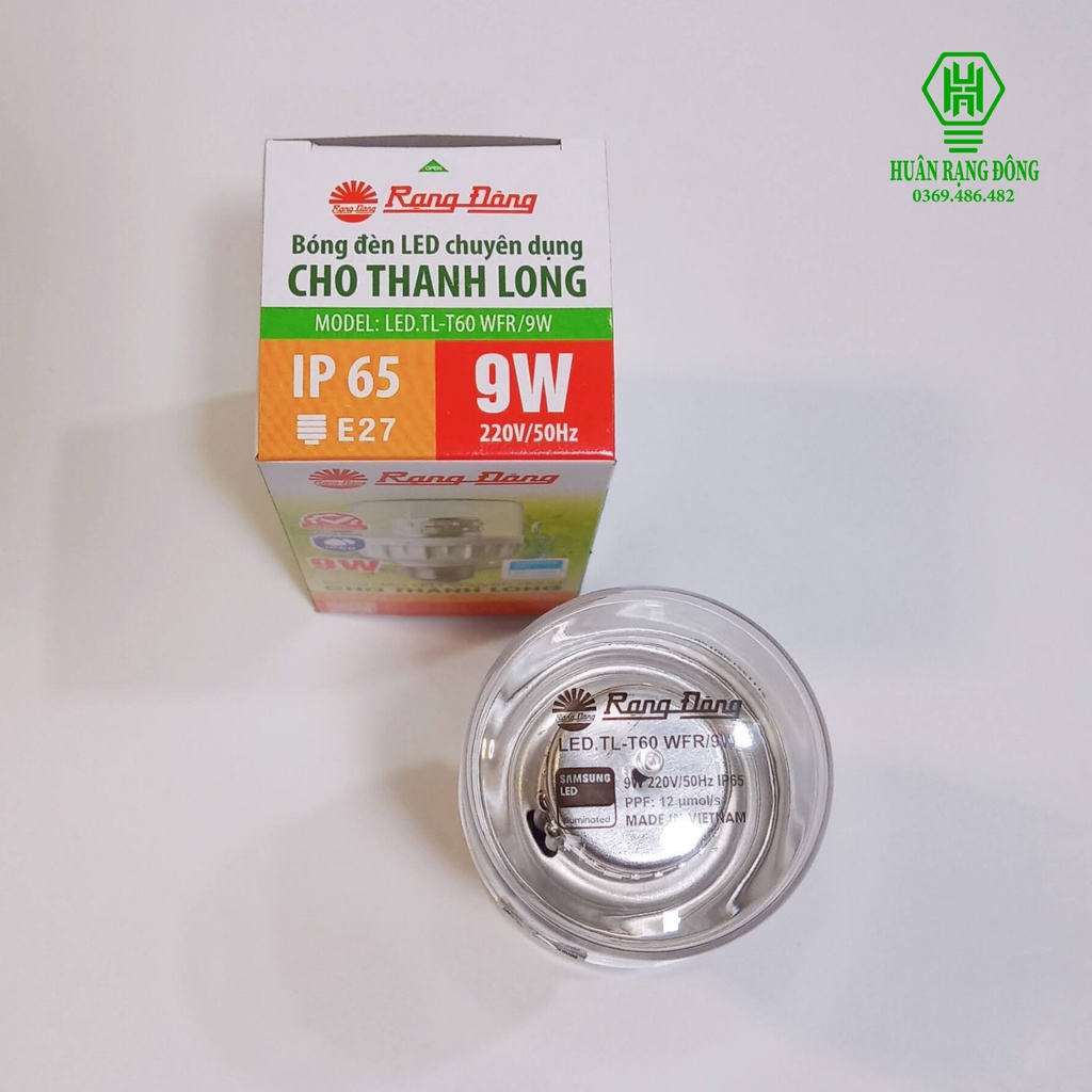 Bóng LED trồng thanh long 9W Rạng Đông.