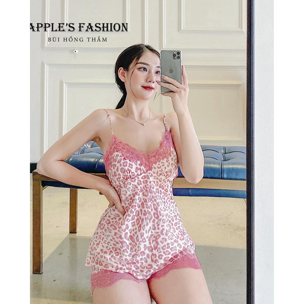 Đồ Ngủ Sexy❣️ Váy ngủ da beo có mút ngực lụa satin cao cấp FreeShip - Có Ảnh Thật  Đầm mặc nhà gợi cảm quyến rũ (M23)