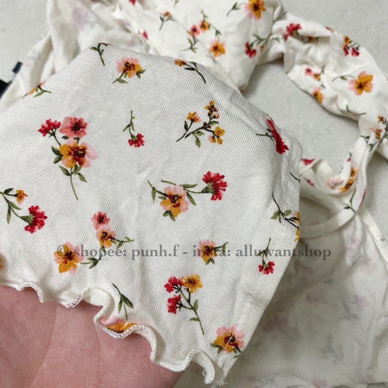 Áo hoa cột dây Floral Top F21 VNXK