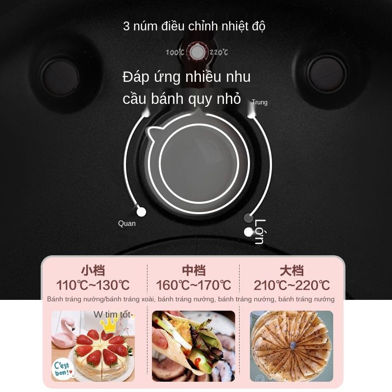 ✻❀▧Máy làm bánh pancake gấu nhỏ gia dụng quy giò chả da chảo nướng điện Tràm kếp tạo tác