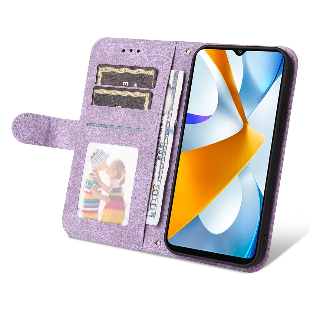 Bao Da Điện Thoại Dạng Ví Nắp Lật Màu Trơn Có Ngăn Đựng Thẻ Và Chức Năng Giá Đỡ Cho xiaomi poco f5 x5 pro 5g