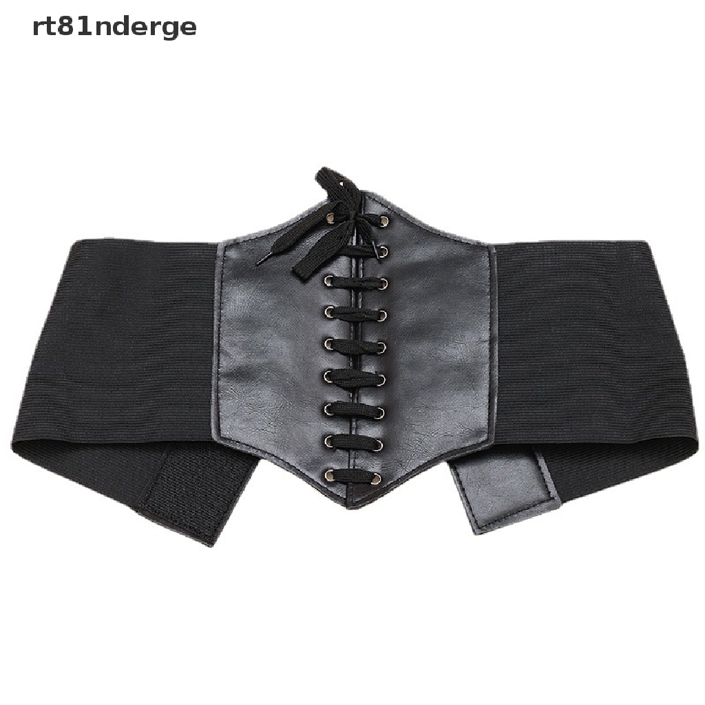 【ge】 1Pcs Gothic Dark Lace Up Female Waist Corset Belt Wide PU Leather  Dress Belts .