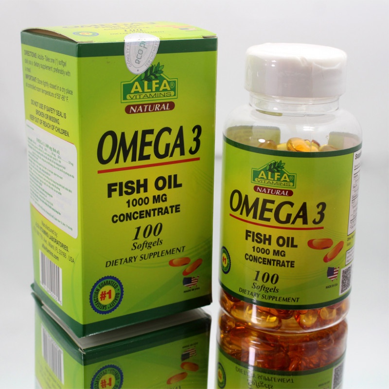 VIÊN UỐNG HỖ TRỢ TĂNG CƯỜNG THỊ LỰC, TRÍ NÃO ALFA VITAMIN NATURAL OMEGA 3 FISH OIL 1000MG CỦA MỸ (100 VIÊN/HỘP)