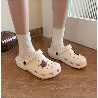 ( Sẵn Trắng Gấu 38-39 ) Dép cross ulzzang - US180