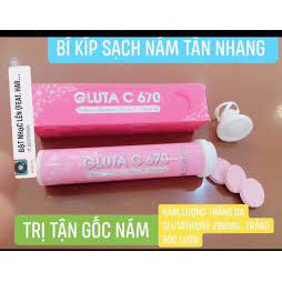 Sủi hồng trắng Da, đẹp da GLUTA C670 chống lão hóa, giảm thâm nám