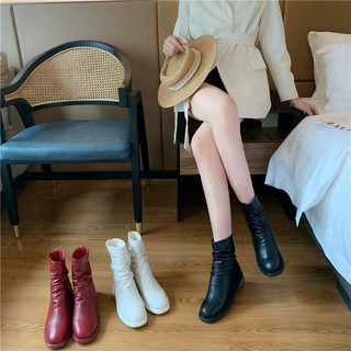 (xả hàng) giày bốt da nữ nhăn BT29