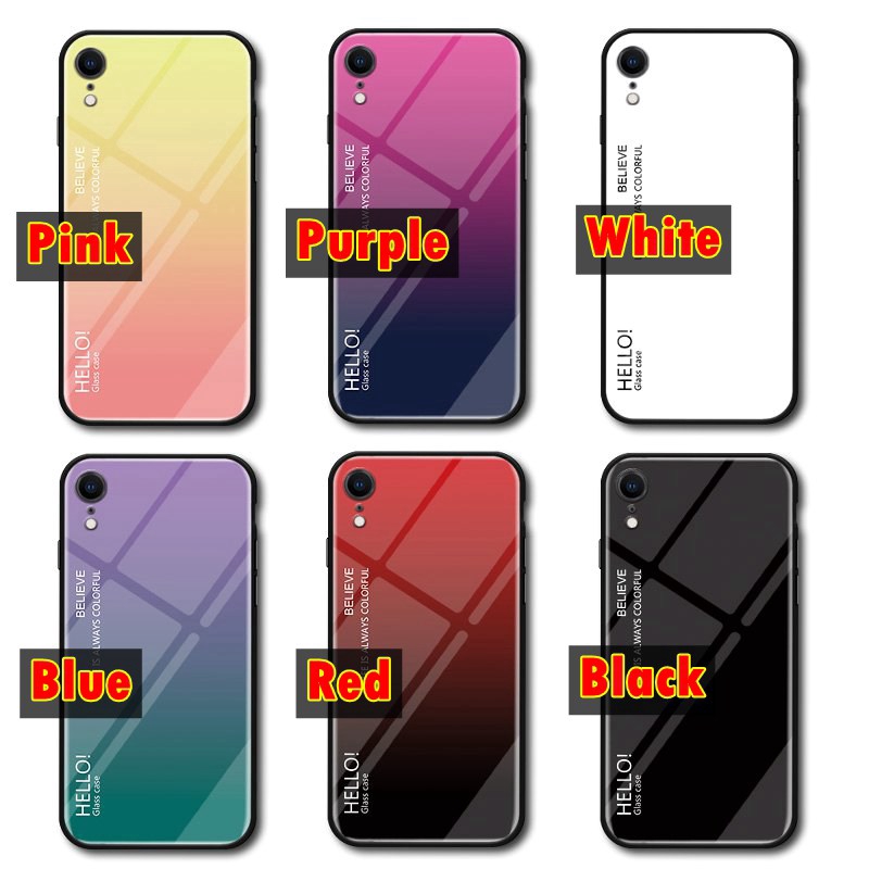 Ốp điện thoại mặt kính cường lực màu gradient chống trầy thời trang cho Samsung J5/J2/J7 Prime J2 PRO 2018