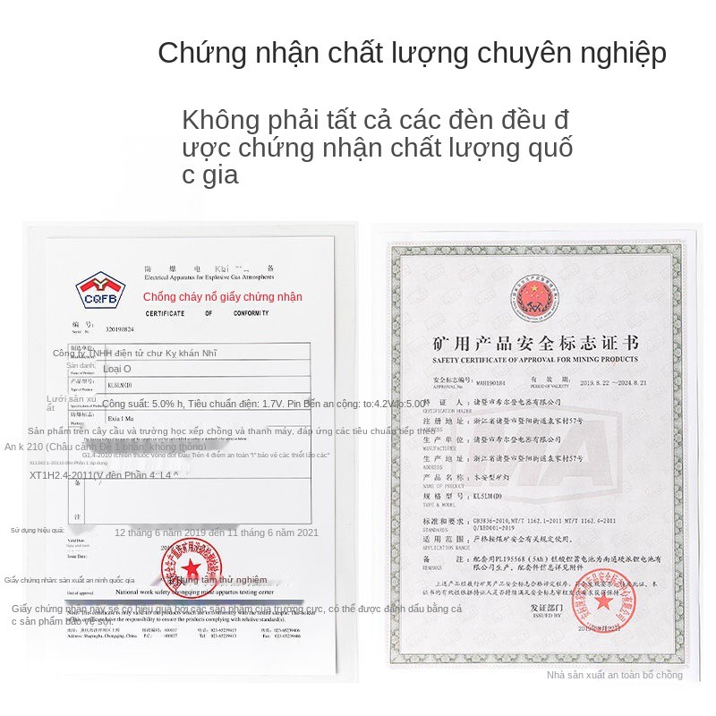 Mũ bảo hộ chống cháy nổ Đèn của thợ mỏ 60 giờ chuyên dụng khai thác than dưới lòng đất có ánh sáng mạnh thể sạc