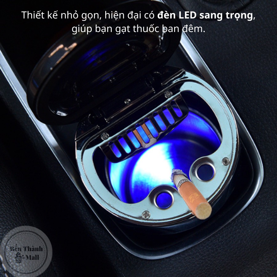 GẠT TÀN THUỐC LÁ XE Ô TÔ [Có đèn LED]