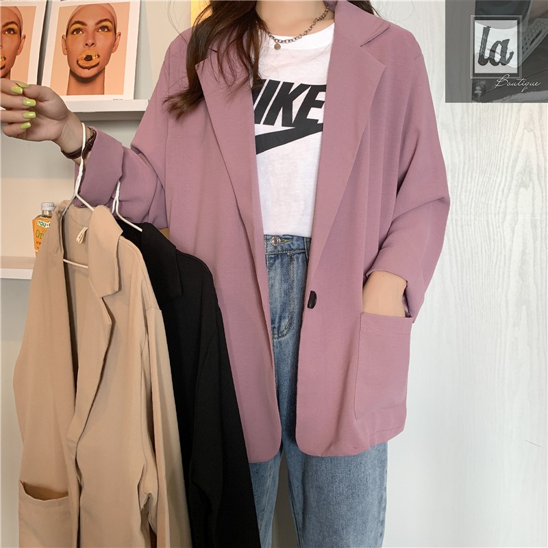 (ORDER) Áo khoác blazer mỏng 1 khuy bigsize 45kg - 100kg