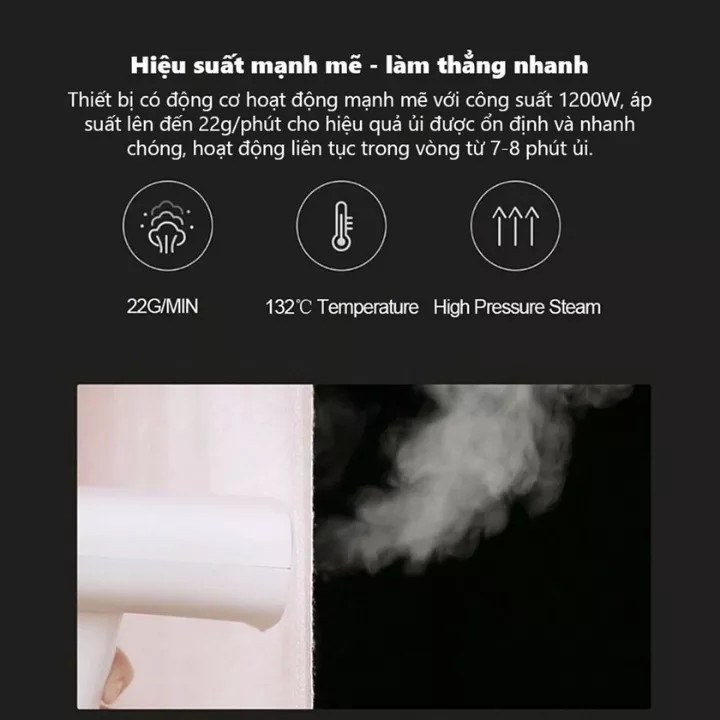Bàn Ủi Hơi Nước Xiaomi Gt-301W - Bàn Là Hơi Nước Cầm Tay Công Xuất 1200W Mạnh Mẽ Nhỏ Gọn Dễ Dàng Sử Dụng