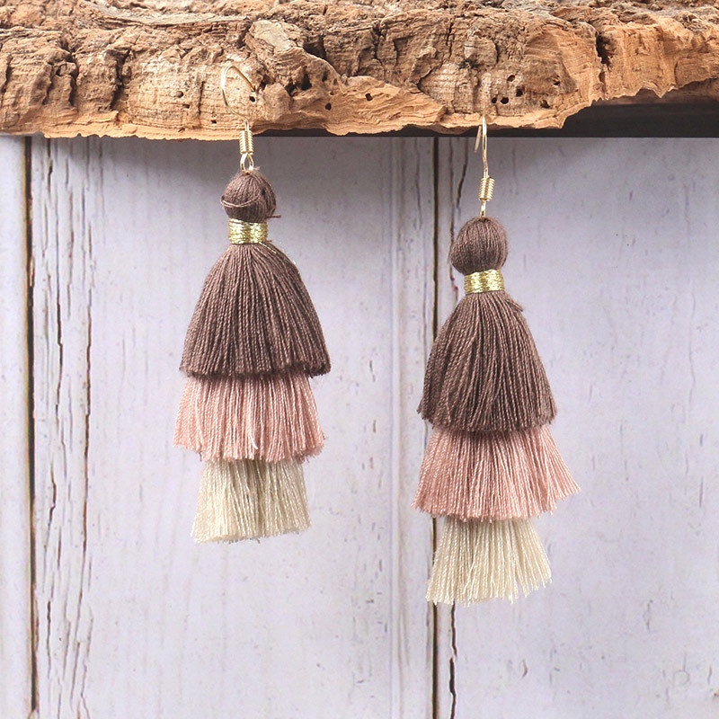 Hoa tai đi biển dáng dài phong cách boho