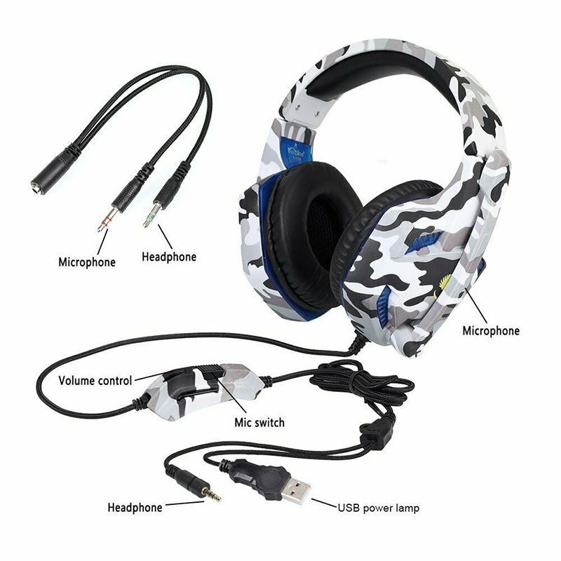 Tai Nghe Gaming Có Dây Và Đèn Led Kích Thước 3.5mm Dành Cho Pc / Laptop / Ps4 Pro Bj Franchisky | BigBuy360 - bigbuy360.vn