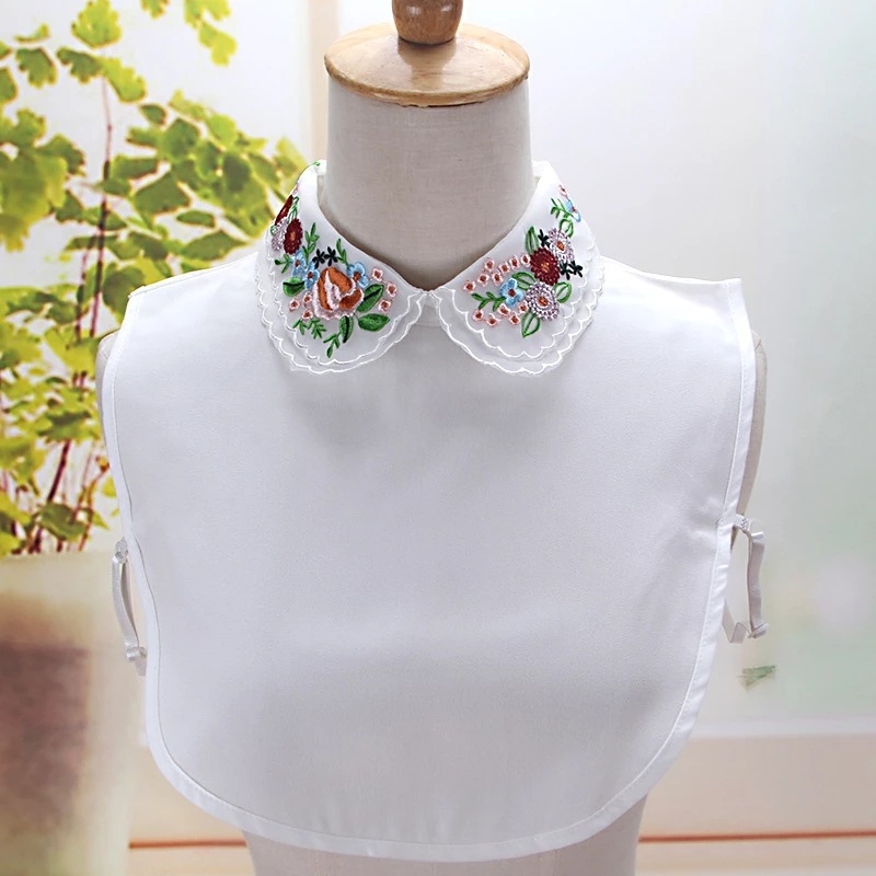 Cổ áo sơ mi giả thêu họa tiết cổ điển có thể tháo rời dành cho nữ