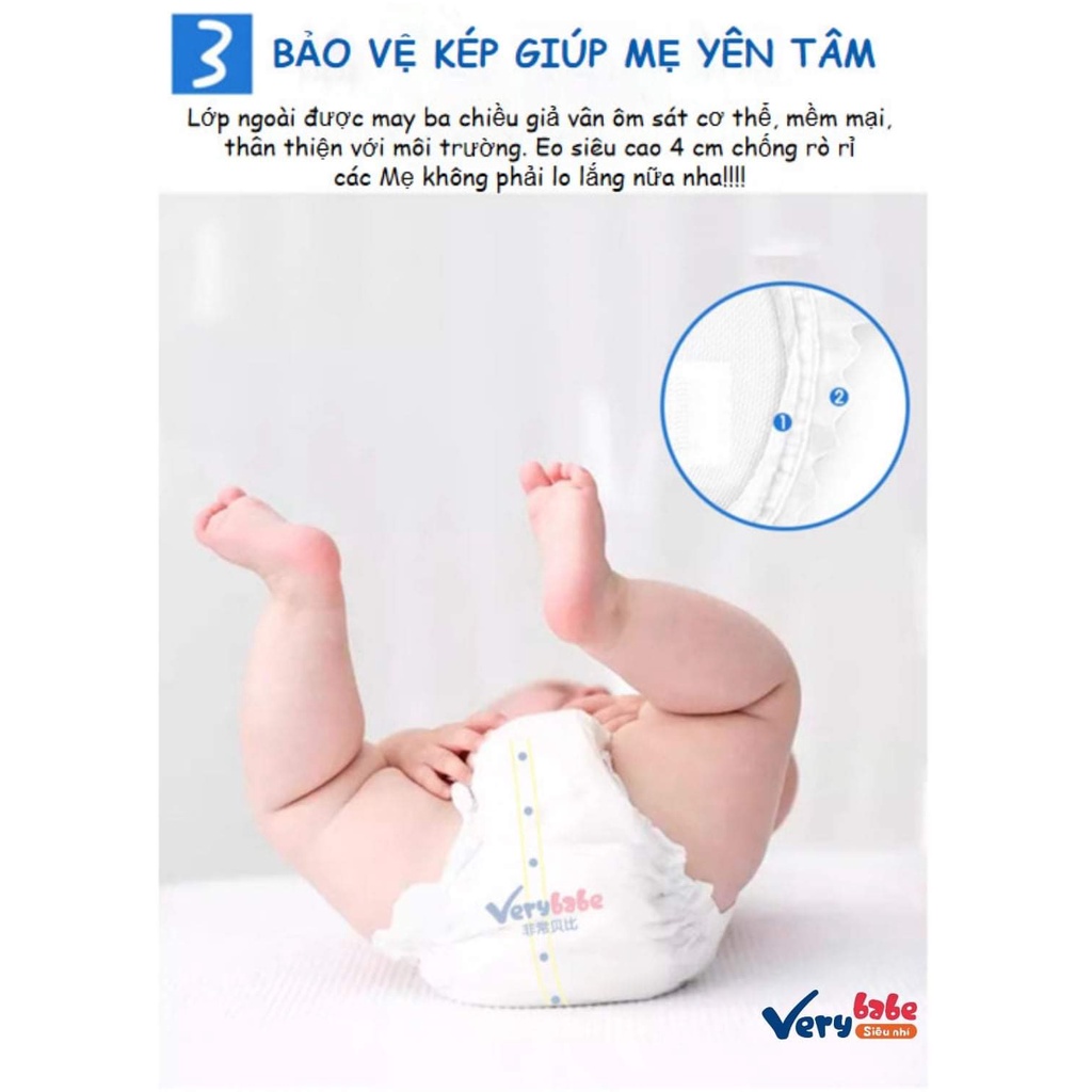 Bỉm Verybabe FREESHIP Tã Verybabe Dán/Quần đủ size S66,M58,L52/L50,XL46,XXL44