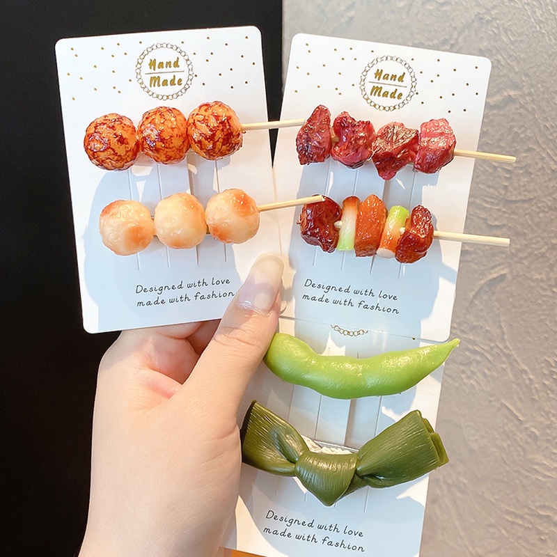 Kẹp tóc hình thức ăn dễ thương phong cách Hàn Quốc