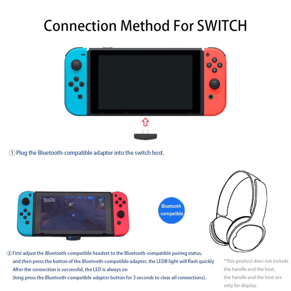 Wireless Bluetooth Adapter USB Transmitter Receiver for Nintend Switch/for PS4/for PC/for PS5