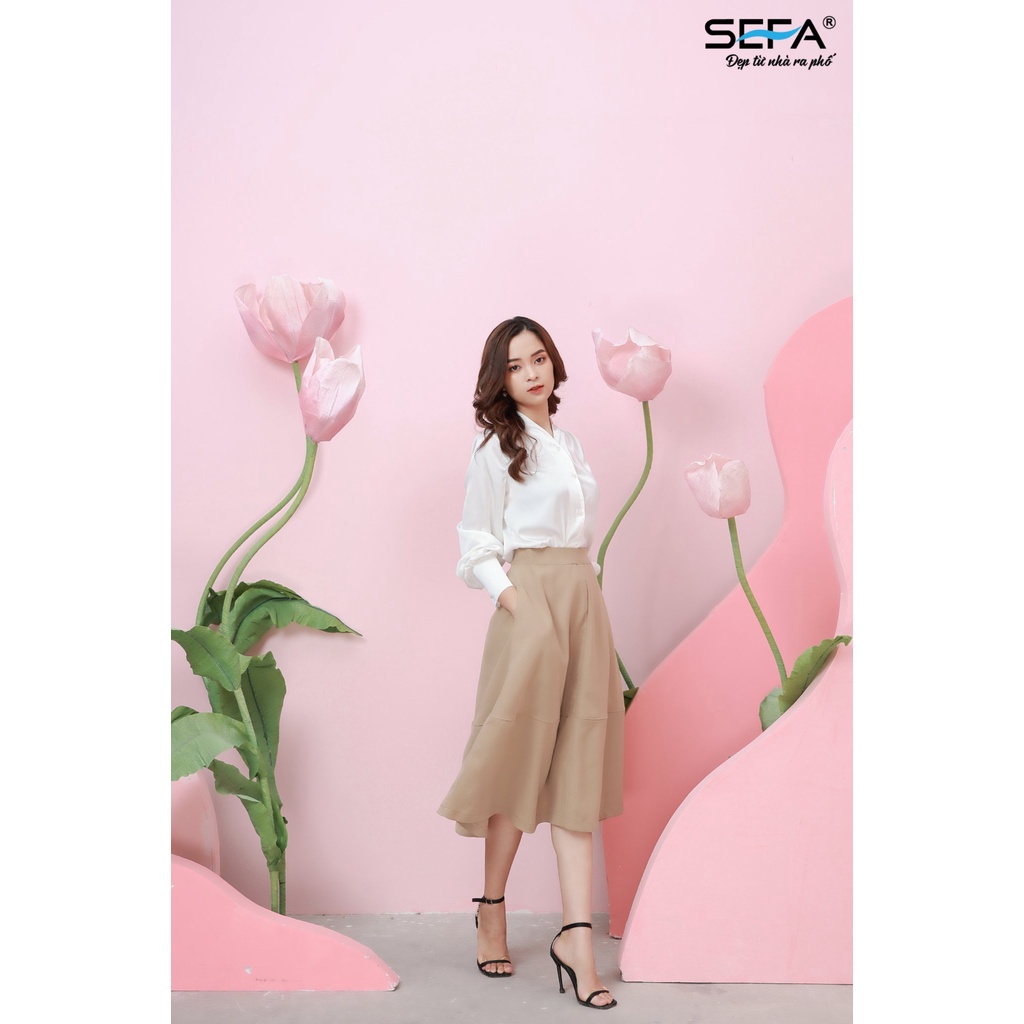 Chân váy xoè SEFA dáng dài thanh lịch hai túi SFV2217
