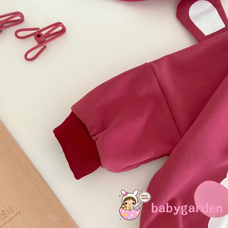 Áo Liền Quần Tay Dài Cổ Tròn In Hình Gấu Hoạt Hình Dành Cho Bé Sơ Sinh