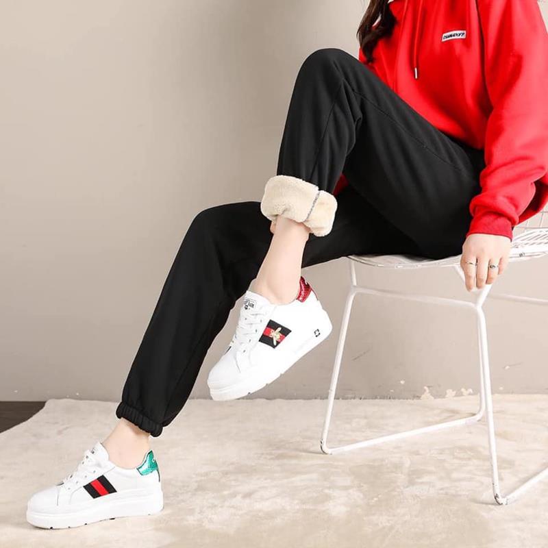 Quần jogger nữ lót lông cừu mềm mại ấm áp YUKAGO 225552225555