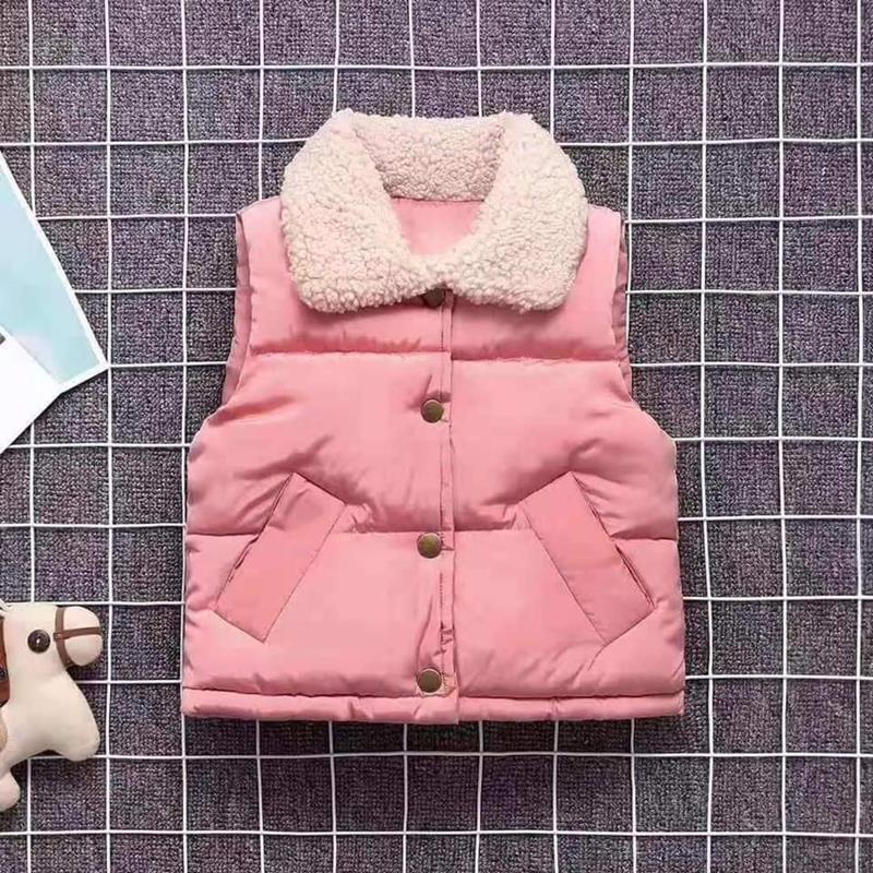 Áo khoác phao gile cho bé trai bé gái cổ phối lông siêu ấm hàng Quảng Châu cao cấp S1956