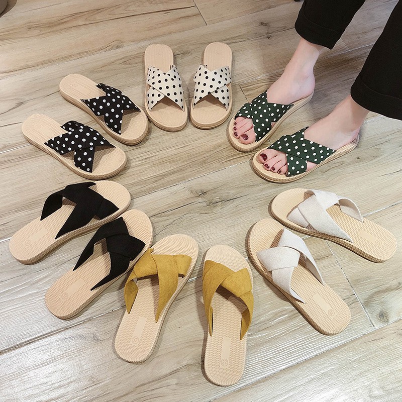 Dép sandal quai chéo phong cách mùa hè thời trang cho nữ