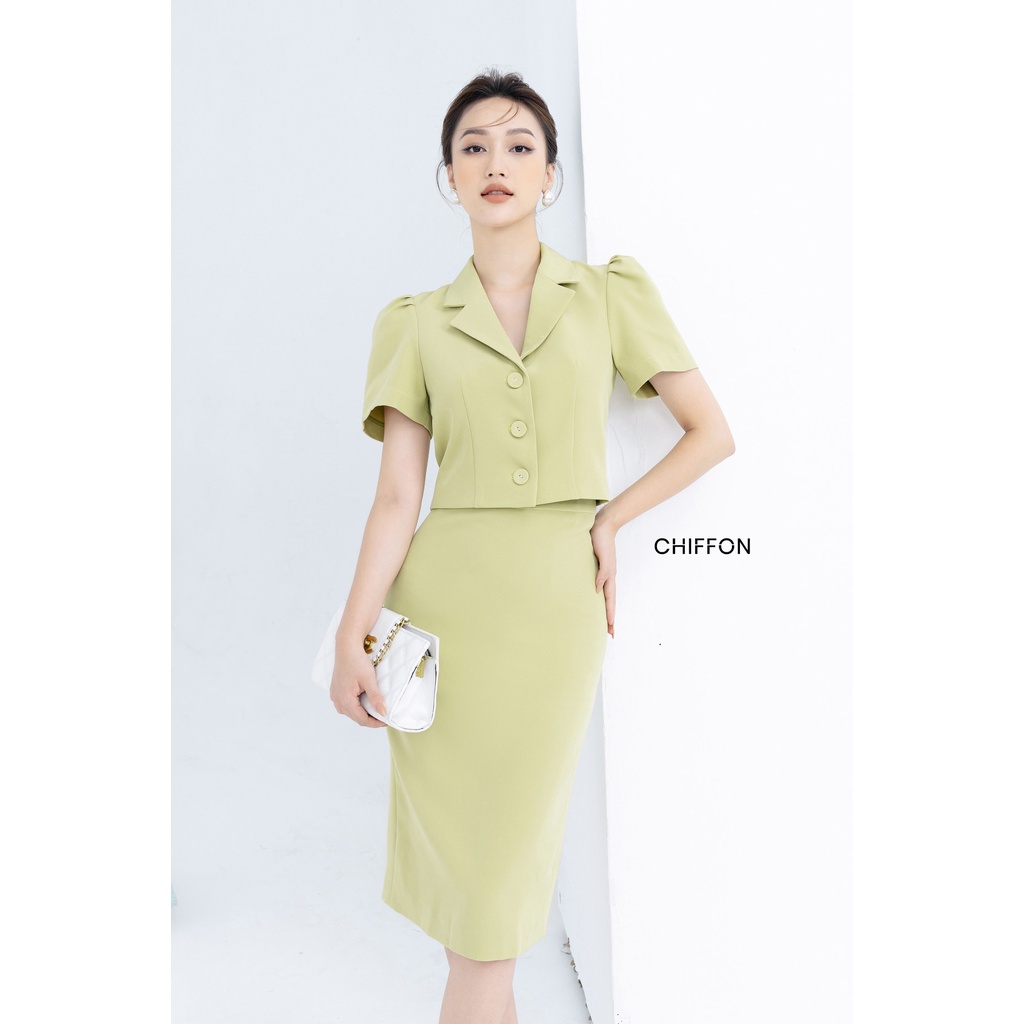 Chân váy bút chì 2 lớp cao cấp thiết kế Chiffon