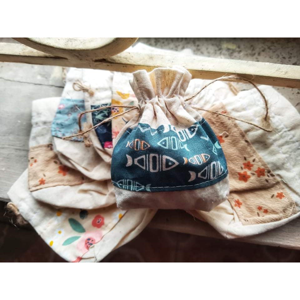 Túi vải rút đựng đá thanh tẩy Moon Healing Garden - mini