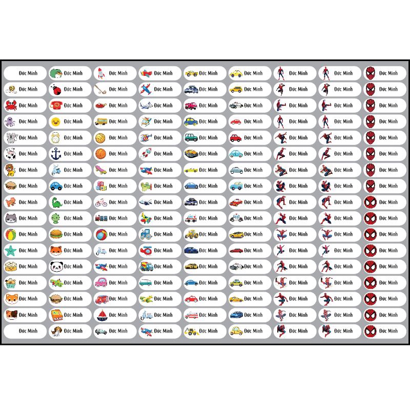 149 STICKER NGỘ NGHĨNH CHO BÉ YÊU, STICKER TÊN BÉ