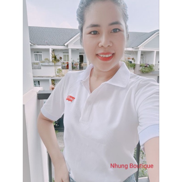 Áo Thun Polo Hàng VNXK Form Unisex Nam Nữ Mặc Cặp, Thun Cotton Cá Sấu Cao Cấp, Màu Trắng - Xanh