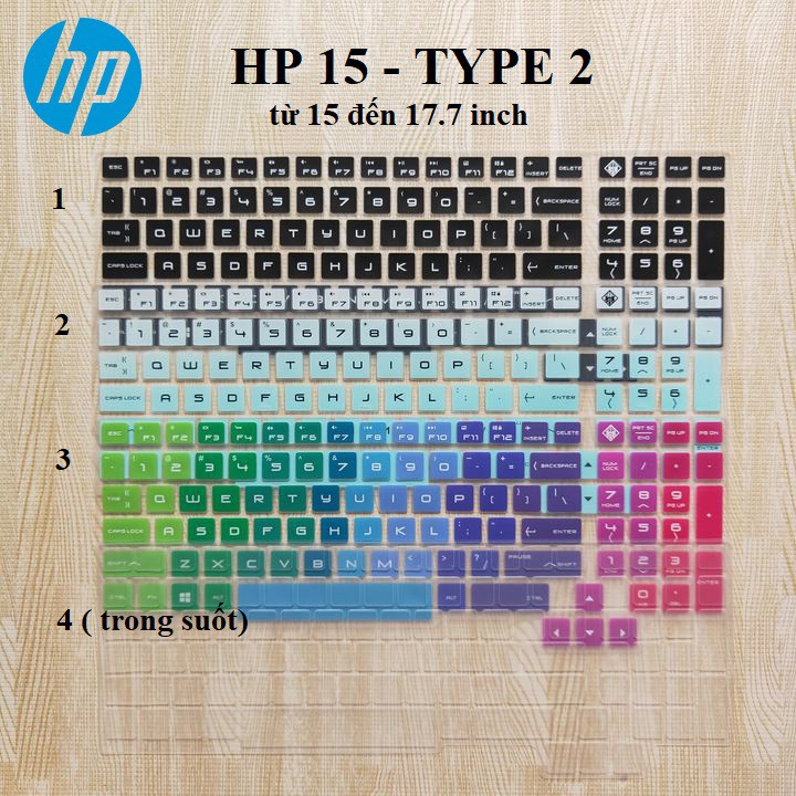 Miếng silicon phủ - bảo vệ bàn phím laptop HP 15 inch