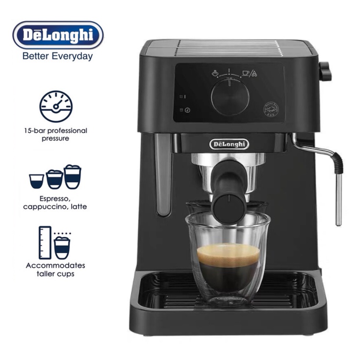 Máy pha cà phê Espresso nhãn hiệu Delonghi EC235.BK Áp suất 15 bar - CHÍNH HÃNG 12 THÁNG